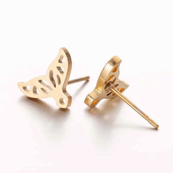 MERMAID GOLD Stainless Steel Stud Earrings with Gift Bag - Picture 3 of 5